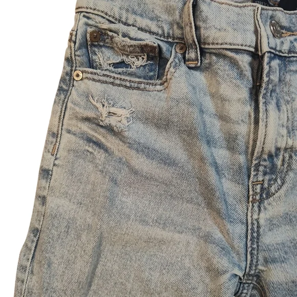 American Eagle Super High-rise Ankle StraightDistressed Denim Blue Jeans Size 00 - Picture 7 of 11